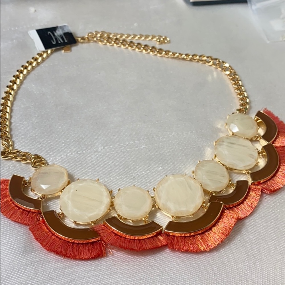 New INC glass and tassel necklace